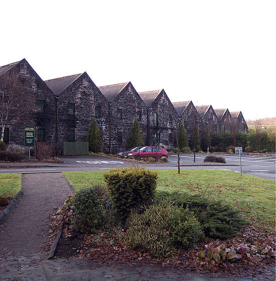 The Glen Ord warehouses from the outside.