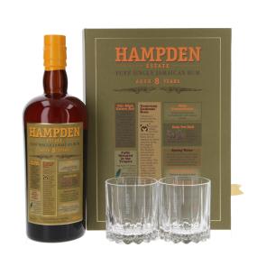 Hampden Estate Pure Single Jamaican Rum with 2 Tumblers 8 Years