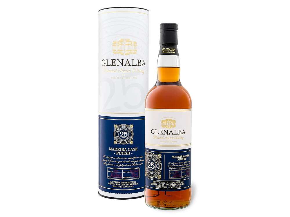 Cask Finish Glenalba Scotch Whisky Madeira 25 Blended Years -
