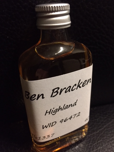 Ben Single Whisky Sample Highland Scotch Bracken Malt